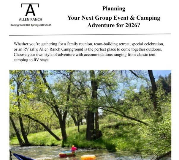 Allen Ranch Campground - Hot Springs, South Dakota - glamping.directory