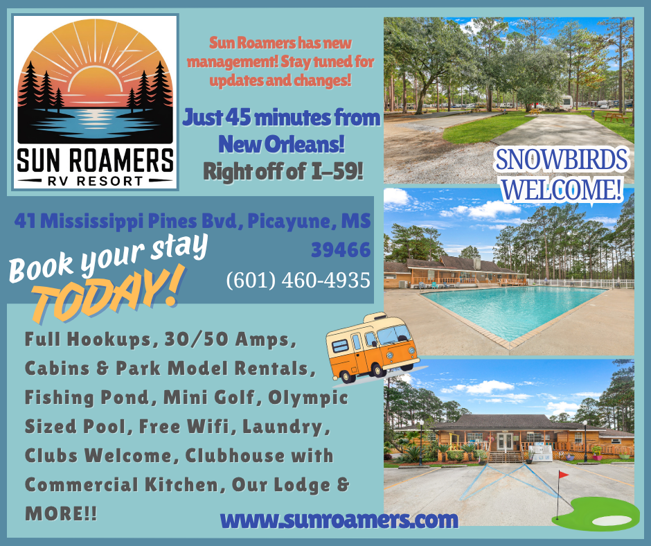 Sun Roamers RV Resort Park - Picayune, Mississippi - glamping.directory