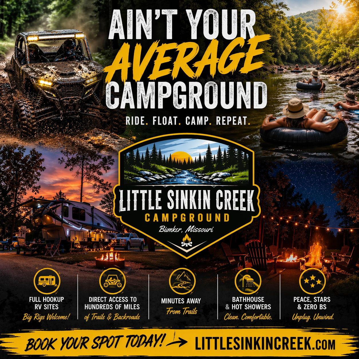 Little Sinkin Creek RV Resort & Campground - Bunker, Missouri - glamping.directory