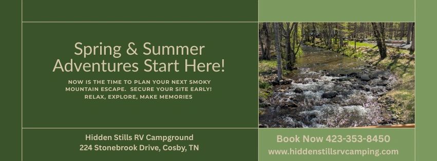 Hidden Stills RV Campground - Smoky Mountains Tennessee - Cosby, Tennessee - glamping.directory