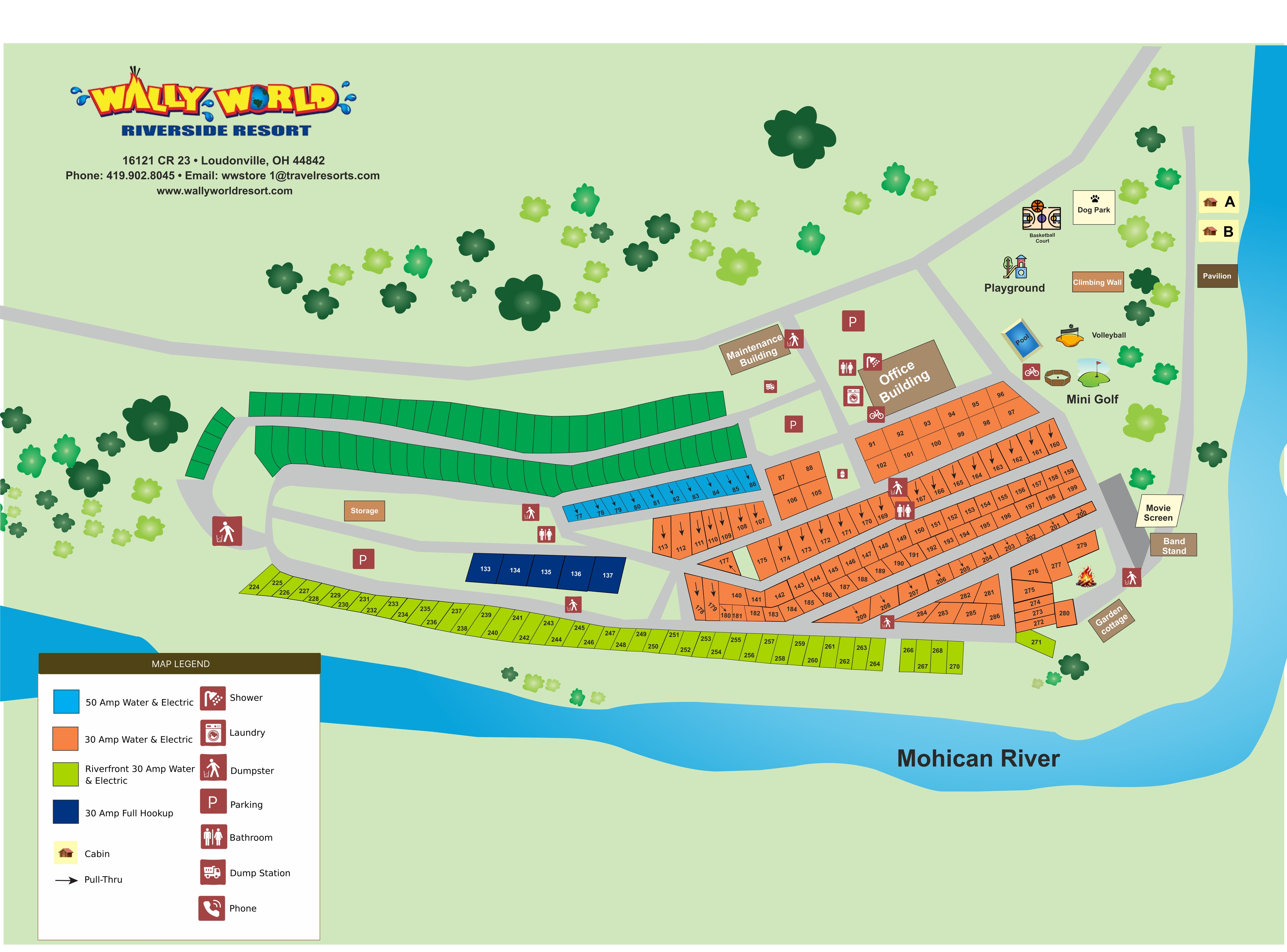 Wally World Riverside RV Resort & Camping - Loudonville, Ohio - glamping.directory