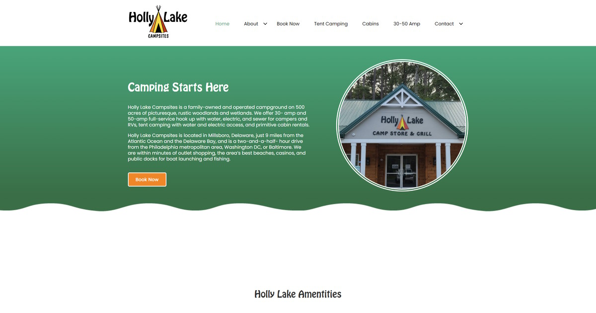 Holly Lake Campsites - Holly Lake Camp Store & Grill - Millsboro, Delaware - glamping.directory