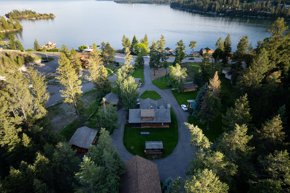 Somers Bay Log Cabin Lodging - Somers, Montana - glamping.directory