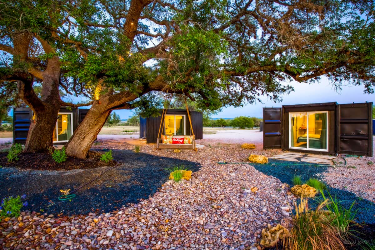 The Container Retreat @ 290 Wine Trail - Hye, Texas - glamping.directory