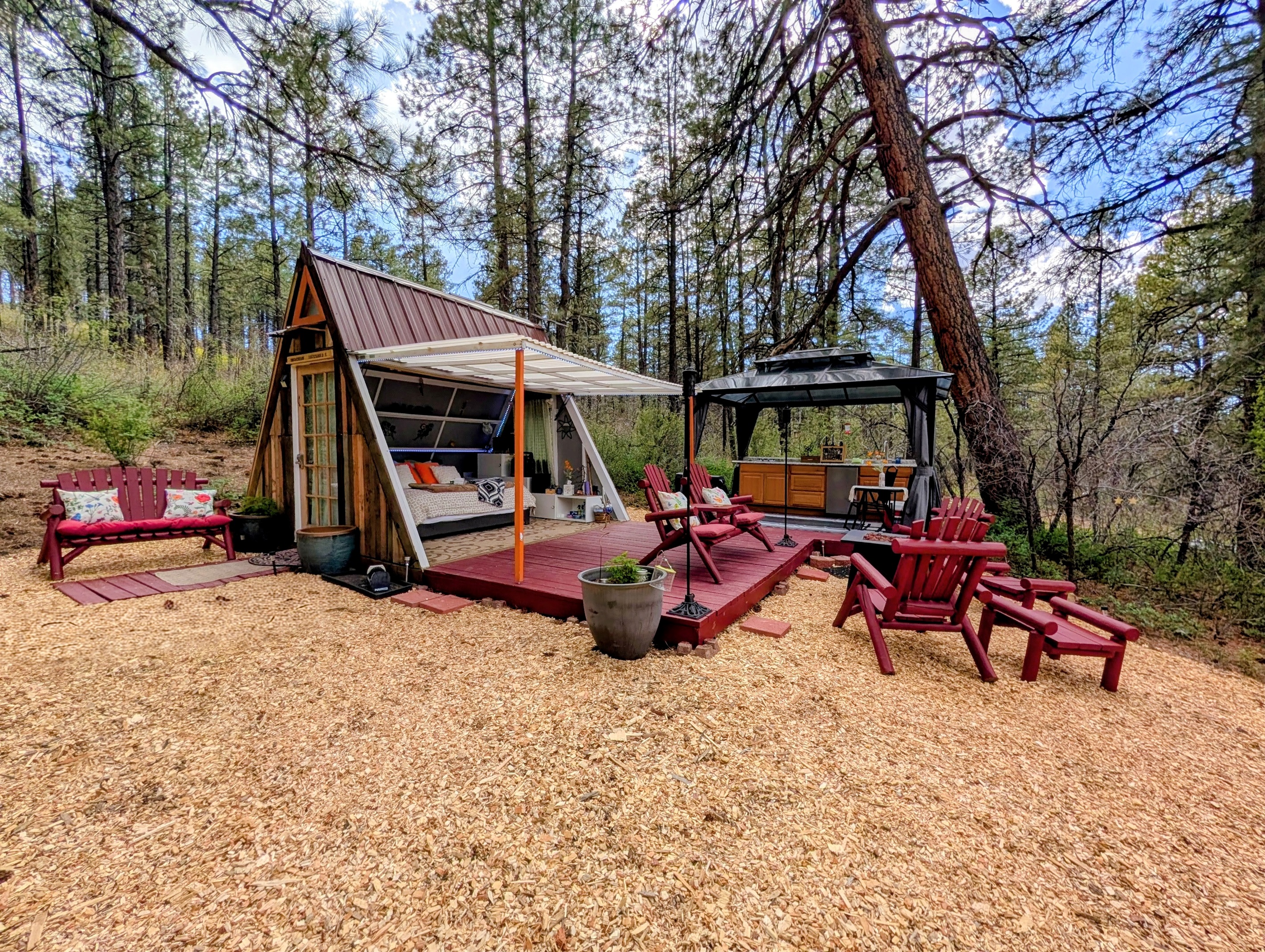 The Convertible A-Frame Glamping Cabin - Mt Carmel, Utah - glamping.directory