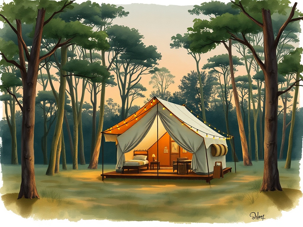 North Carolina Escape in this Fully-Equipped Safari Tent with Lake Access, Hot-Tub and Fire Pit - glamping.directory