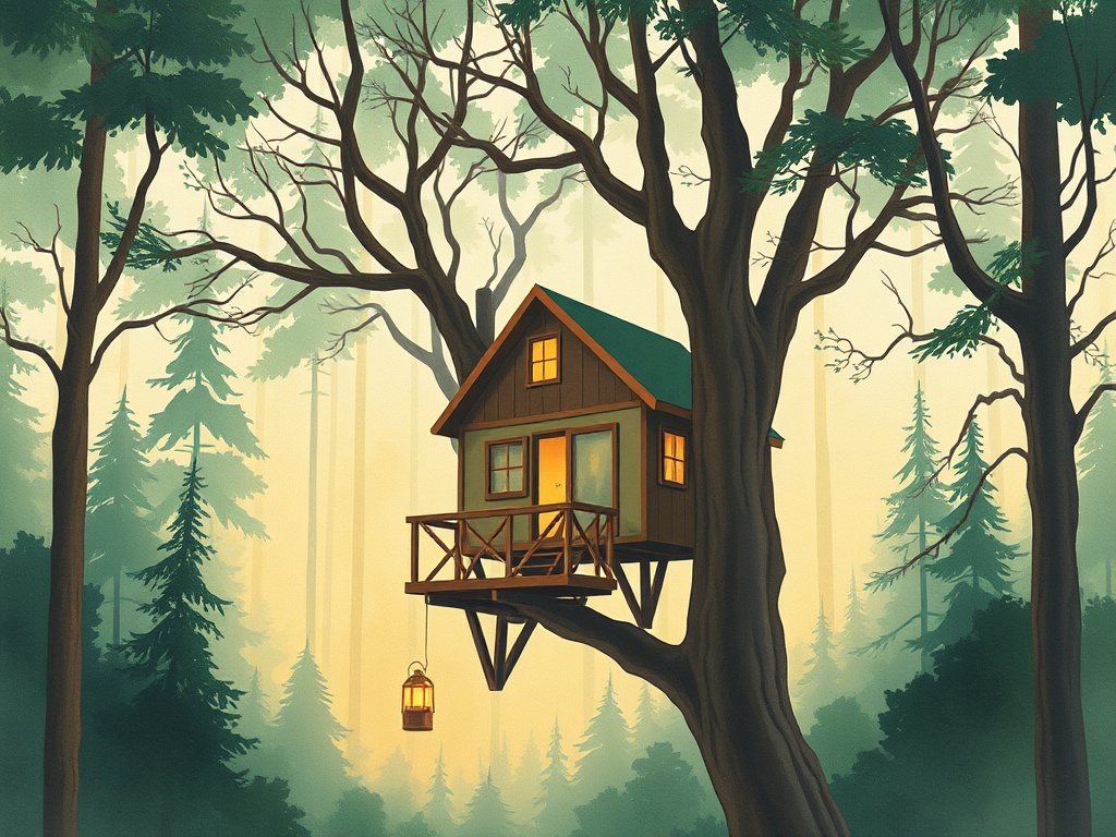 Insanely romantic treehouse perched next to a stream and rolling hills. - Londonderry, Vermont - glamping.directory