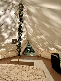 Enchanting Mountain Glamping Tents with Elevated Decks and Fire Pit Near Gentry, AR - Gentry, Arkansas - glamping.directory