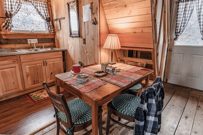 Cozy Log Cabin with an Indoor Fireplace Located on 70 Forested Acres in Leicester, Vermont - Leicester, Vermont - glamping.directory