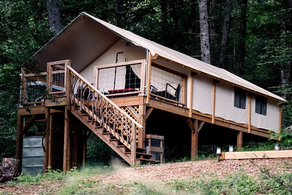 Enchanting Blue Ridge Mountains Lodging with a Wood-Burning Stove in Lenoir, NC - Lenoir, North Carolina - glamping.directory