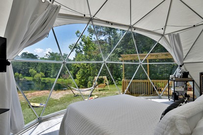 Luxury Geo Dome with Hot Tub Perfect for a Glamping Getaway near Houston, Texas - Coldspring, Texas - glamping.directory