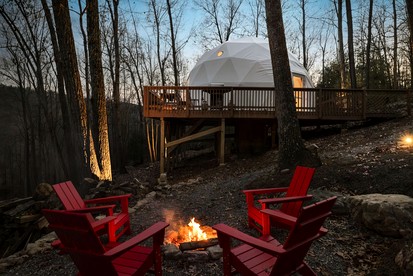 Outstanding Dome with Fire Pit and Hot-tub in Wardensville, West Virginia - Wardensville, West Virginia - glamping.directory