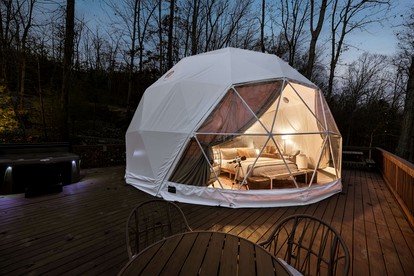 Outstanding Dome with Fire Pit and Hot-tub in Wardensville, West Virginia - glamping.directory