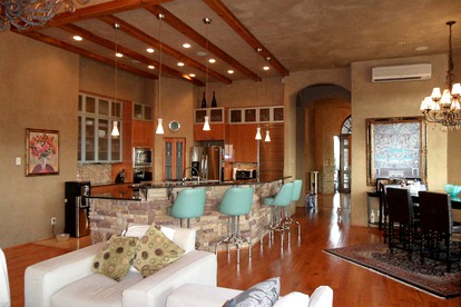 Luxury Four-Bedroom Cabin Rental with a Fireplace in New Braunfels, Texas - New Braunfels, Texas - glamping.directory