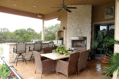 Luxury Four-Bedroom Cabin Rental with a Fireplace in New Braunfels, Texas - New Braunfels, Texas - glamping.directory