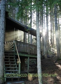 Tree House Style Cabin Nestled at the Foot of Scenic Snow-Capped Mt. Adams, Washington - White Salmon, Washington - glamping.directory
