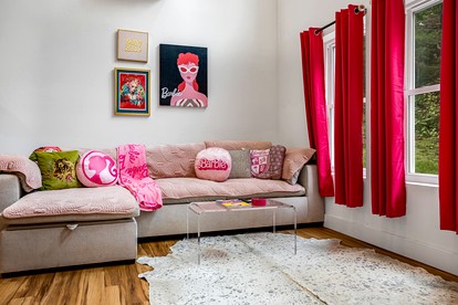 Unique Barbie-Themed Pink Cabin in Black Mountain, North Carolina - Black Mountain, North Carolina - glamping.directory