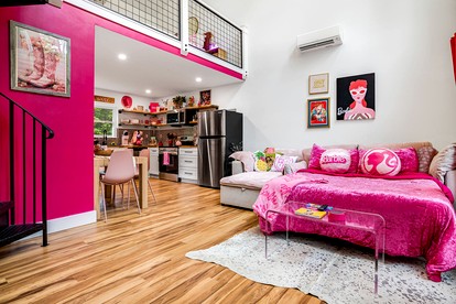 Unique Barbie-Themed Pink Cabin in Black Mountain, North Carolina - Black Mountain, North Carolina - glamping.directory