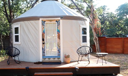 Colorful and Fully Equipped Yurt by Lake Travis For an Unforgettable Lakeway Glamping Escape, Texas - glamping.directory