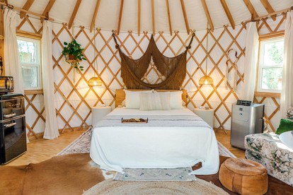 Colorful and Fully Equipped Yurt by Lake Travis For an Unforgettable Lakeway Glamping Escape, Texas - Lakeway, Texas - glamping.directory