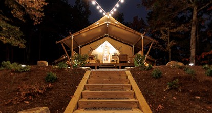 Incredible Rustic Tented Cabin with Fire Pit in Gatlinburg, Tennessee - Gatlinburg, Tennessee - glamping.directory