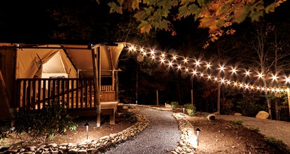 Incredible Rustic Tented Cabin with Fire Pit in Gatlinburg, Tennessee - Gatlinburg, Tennessee - glamping.directory