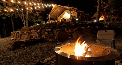Incredible Rustic Tented Cabin with Fire Pit in Gatlinburg, Tennessee - Gatlinburg, Tennessee - glamping.directory