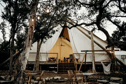 Chic Safari Tent Glamping Destination for Two in the Texas Hill Country - glamping.directory