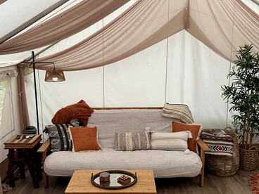 Luxury Canvas Retreat w/ Rain Shower & Firepit in Brush Prairie, Washington - glamping.directory