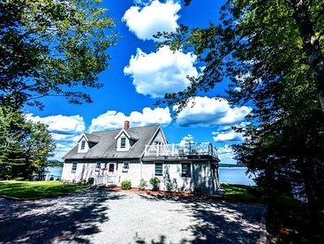 Gorgeous Beach House with Private Beach, Fire Pit & Outdoor Living Near Bar Harbor, Hancock Point Maine - glamping.directory