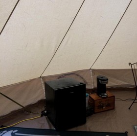 Family-Friendly Bell Tent Rental on a Riverside Resort near Lake George, New York - Diamond Point, New York - glamping.directory