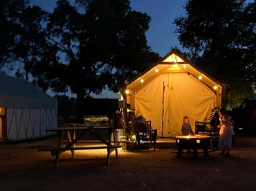 Family-Friendly and Fun-Filled Glamping Getaway: Amazing Safari Tent on the San Marcos River near Kingsbury, Texas - Kingsbury, Texas - glamping.directory