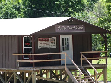 Gorgeous Rustic Log Cabin Rental with Fire Pit in Cotter, Arkansas - glamping.directory