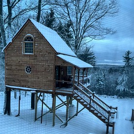 Unique Treehouse Accommodation for a Secluded Granite Lake Getaway - Stoddard, New Hampshire - glamping.directory