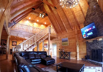 Luxurious Log Cabin Getaway with a Hot Tub in Dobson, North Carolina - Dobson, North Carolina - glamping.directory