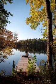 Eco-Friendly Solar Powered A-Frame Treehouse with Hot Tub and Private Dock  on Littlefield Pond, near Wells, Maine - Sanford, Maine - glamping.directory