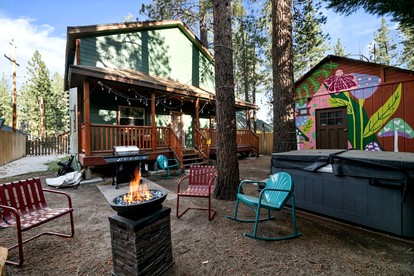 Beautiful Modern Cabin in with Fire Pit and Hot Tub, the Perfect Base for Outdoor Adventures in Big Bear, California - glamping.directory