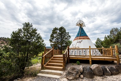 Hand Painted Luxury Tipi Rental for Three near Dixie National Forest, Utah - glamping.directory