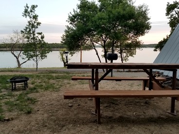Cozy Lakefront A-Frame Cabin with Dock Access & BBQ Near Lake Cisco, TX - Cisco, Texas - glamping.directory