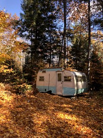 Vintage Camper Rental for Secluded Getaway in Chatham Hills, New Hampshire - glamping.directory