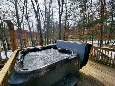 Secluded Luxury Cabin with Hot Tub on 10 Private Acres near Trails in Reed City, Michigan - Reed City, Michigan - glamping.directory