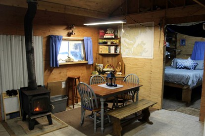 Coastal Camping Cabin with Wood-Burning Stove on Whale Island, Alaska - North Pole, Alaska - glamping.directory