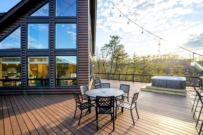 Luxurious A-Frame Mountain Retreat with Hot Tubs & Game Room Near Seneca Rocks, Milam, WV - Milam, West Virginia - glamping.directory