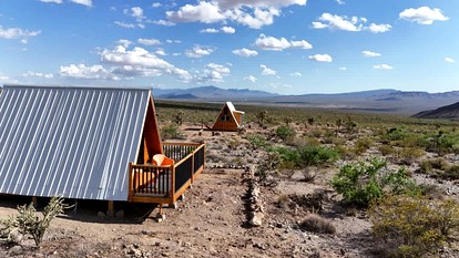 Secluded Romantic A-Frame Tiny Home with Stargazing Deck near Grand Canyon, Meadview, Arizona - glamping.directory