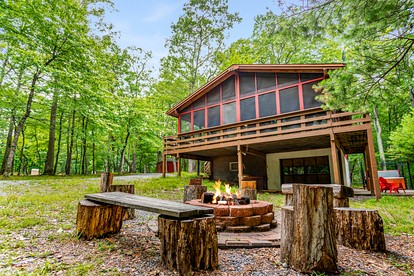Mountain River Cabin with Hot Tub, Fire Pit and Kayaks for Your Fun Family Getaway in the Mountains of Great Cacapon, WV - glamping.directory