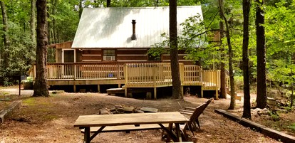 Romantic Log Cabin with Hot Tub near Cherokee National Forest, Tennessee - Coker Creek, Tennessee - glamping.directory