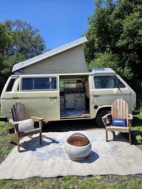 Sunny Retro VW Vanagon Glamping on Working Ranch near Napa & San Francisco, California - glamping.directory