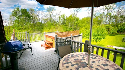 Romantic Forest Cabin with Amazing Private Deck and Spa in Ohio - Sugarcreek, Ohio - glamping.directory