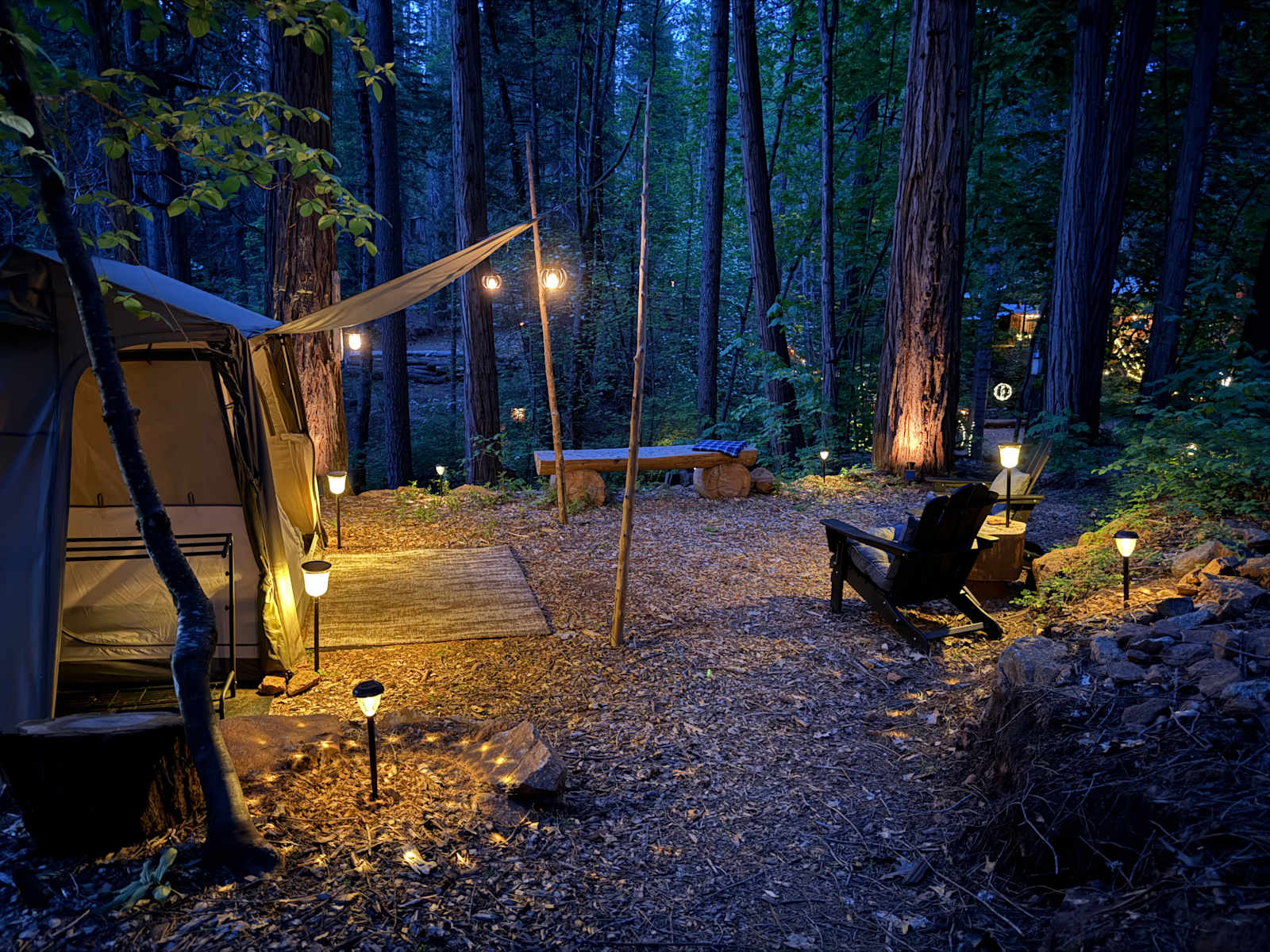 Creekside Camping on Love Creek - Avery, California - glamping.directory