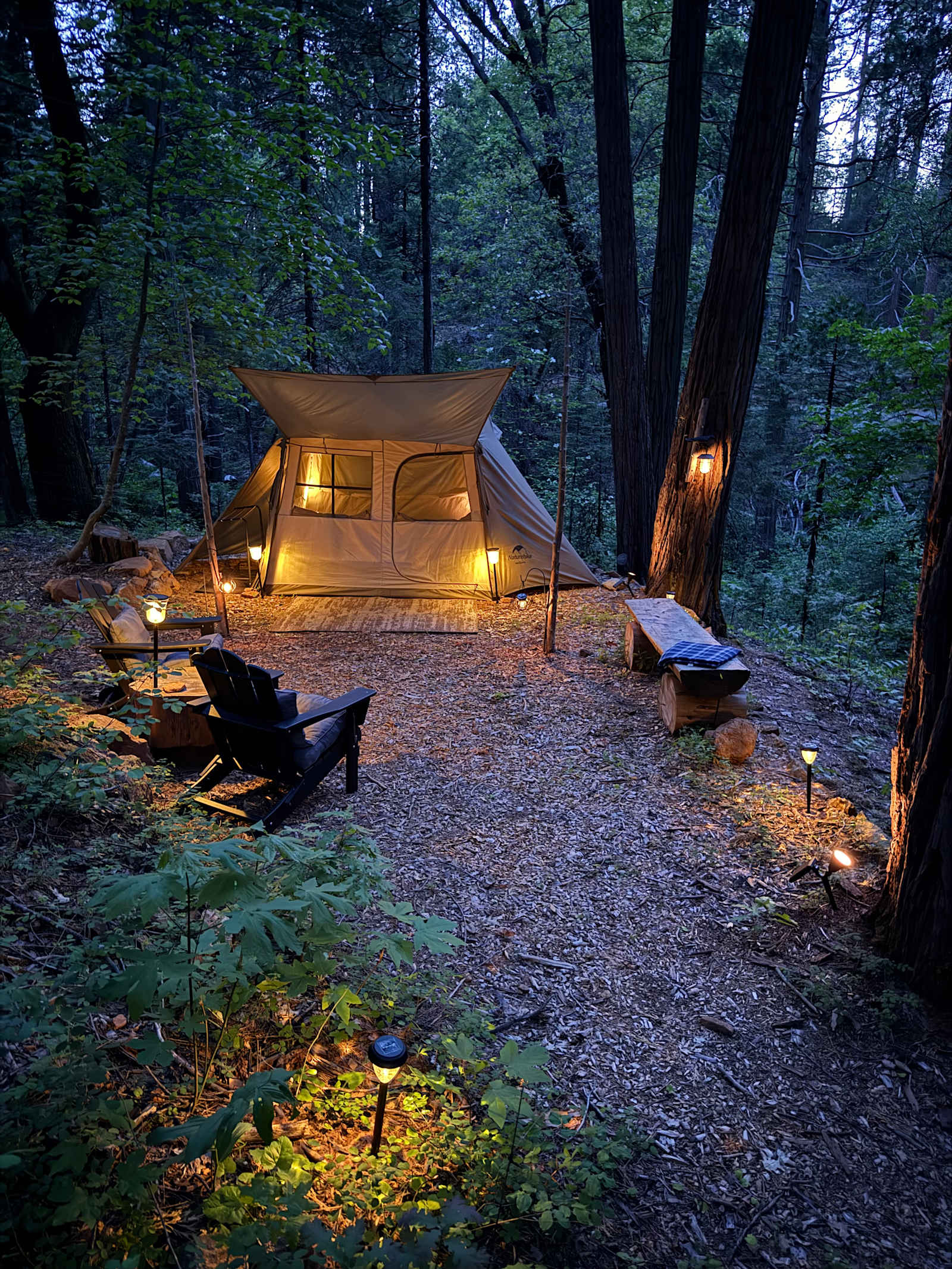 Creekside Camping on Love Creek - Avery, California - glamping.directory